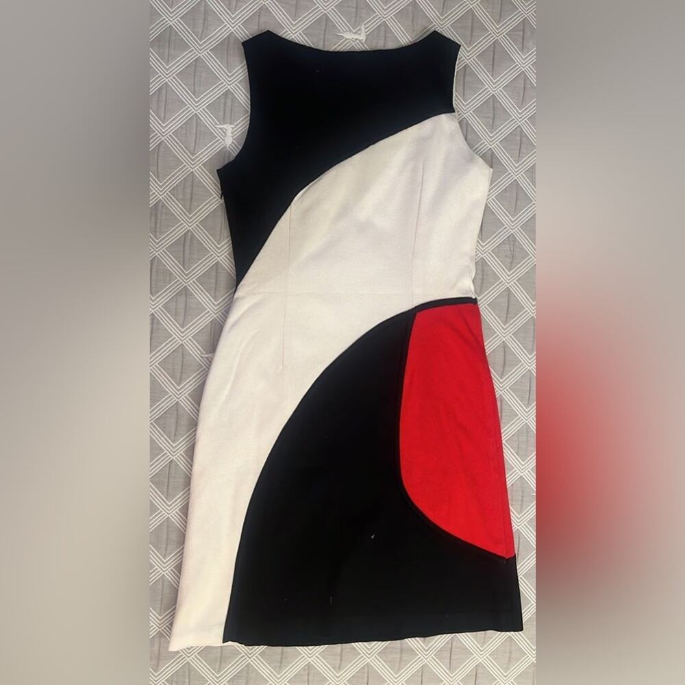 Citrine Women’s Tri-Color Pencil Dress Black White Red Size 6 Business Office - Picture 7 of 7